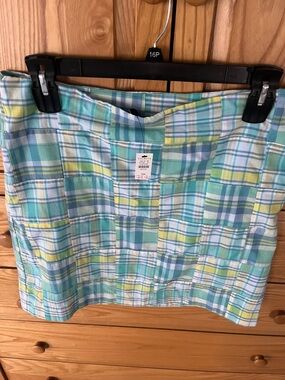 Talbots Blue Plaid Cotton Skirt 12p